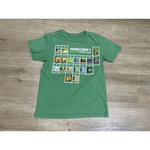 Mojana Minecraft Studios T-shirt Kids Boys Sz S Green Graphic Print Logo.#43065